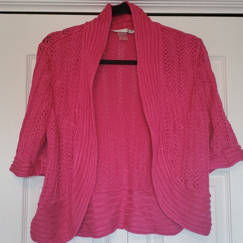 Peter Nygard short sleeve cardigan bolero jacket L